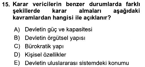 Uluslararası İlişkiler Kuramları 1 2024-2025 Dönem Sonu Sınavı - 15. soru