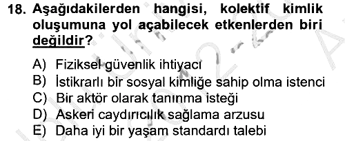 Uluslararası İlişkiler Kuramları 2 2012-2013 Ara Sınav - 18. soru
