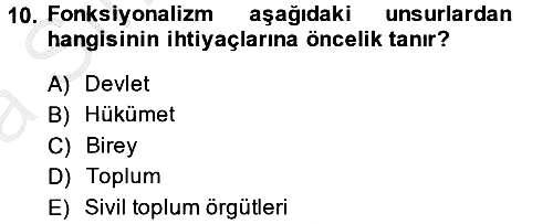 Uluslararası İlişkiler Kuramları 2 2014-2015 Ara Sınav - 10. soru