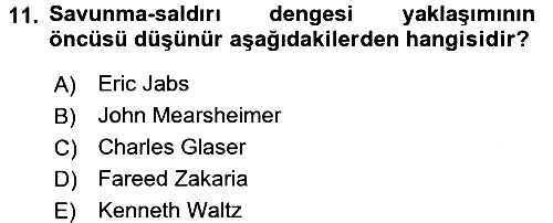 Uluslararası İlişkiler Kuramları 2 2017-2018 Ara Sınav - 11. soru