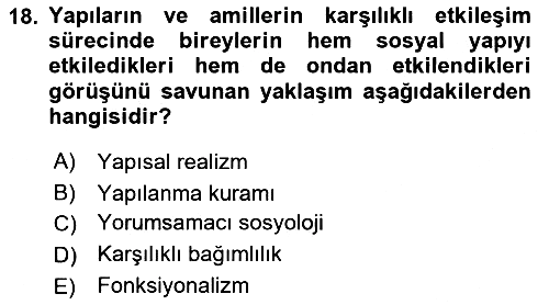 Uluslararası İlişkiler Kuramları 2 2021-2022 Ara Sınav - 18. soru