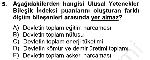 Uluslararası İlişkilerde Araştırma Yöntemleri 2012-2013 Ara Sınav - 5. soru