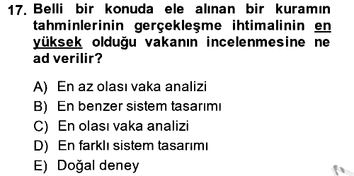 Uluslararası İlişkilerde Araştırma Yöntemleri 2013-2014 Ara Sınav - 17. soru