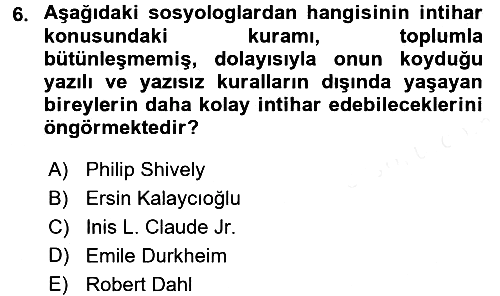 Uluslararası İlişkilerde Araştırma Yöntemleri 2015-2016 Ara Sınav - 6. soru