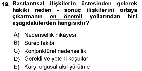 Uluslararası İlişkilerde Araştırma Yöntemleri 2015-2016 Ara Sınav - 19. soru