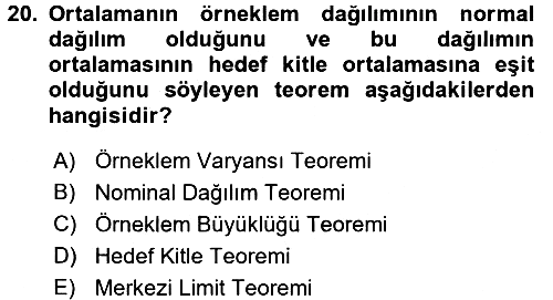 Uluslararası İlişkilerde Araştırma Yöntemleri 2015-2016 Ara Sınav - 20. soru