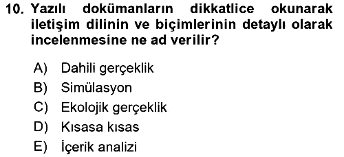 Uluslararası İlişkilerde Araştırma Yöntemleri 2016-2017 Ara Sınav - 10. soru
