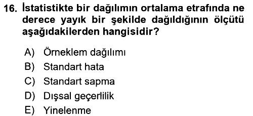 Uluslararası İlişkilerde Araştırma Yöntemleri 2016-2017 Ara Sınav - 16. soru