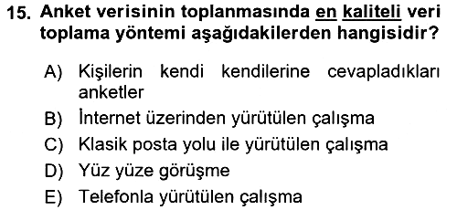 Uluslararası İlişkilerde Araştırma Yöntemleri 2015-2016 Tek Ders Sınavı - 15. soru