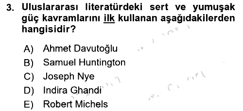 Uluslararası İlişkilere Giriş 2018-2019 3 Ders Sınavı - 3. soru