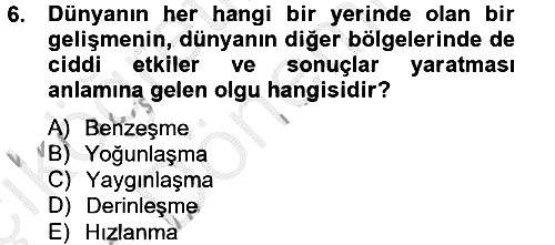 Uluslararası İlişkilere Giriş 2012-2013 Ara Sınav - 6. soru