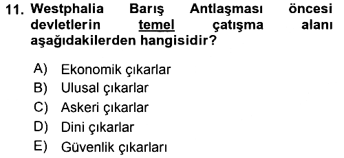 Uluslararası İlişkilere Giriş 2015-2016 Ara Sınav - 11. soru