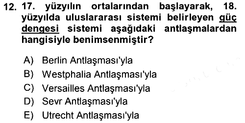 Uluslararası İlişkilere Giriş 2015-2016 Ara Sınav - 12. soru