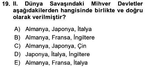 Uluslararası İlişkilere Giriş 2016-2017 Ara Sınav - 19. soru
