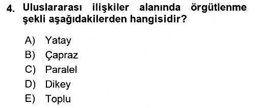 Uluslararası İlişkilere Giriş 2018-2019 Ara Sınav - 4. soru