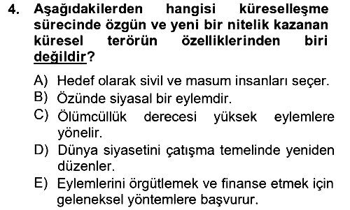 Uluslararası İlişkilere Giriş 2012-2013 Dönem Sonu Sınavı - 4. soru