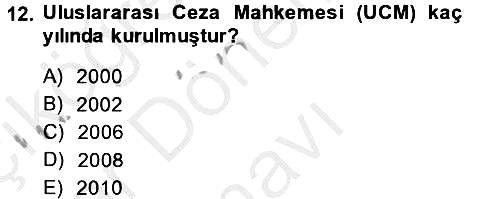 Uluslararası İlişkilere Giriş 2014-2015 Dönem Sonu Sınavı - 12. soru