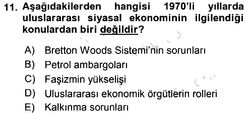 Uluslararası İlişkilere Giriş 2015-2016 Dönem Sonu Sınavı - 11. soru