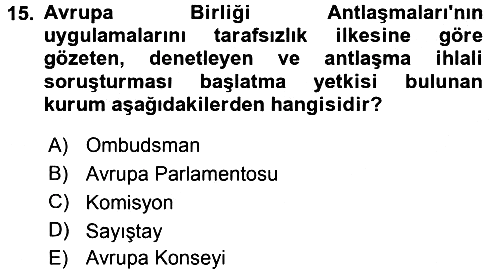 Uluslararası İlişkilere Giriş 2015-2016 Dönem Sonu Sınavı - 15. soru