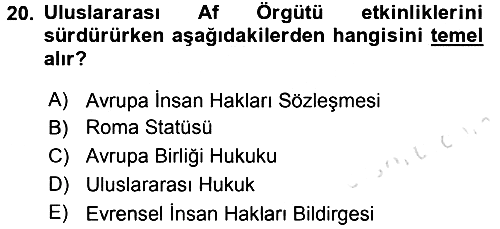 Uluslararası İlişkilere Giriş 2015-2016 Dönem Sonu Sınavı - 20. soru