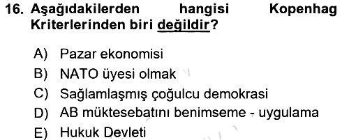 Uluslararası İlişkilere Giriş 2016-2017 Dönem Sonu Sınavı - 16. soru