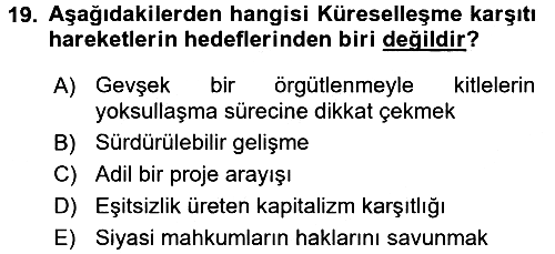 Uluslararası İlişkilere Giriş 2016-2017 Dönem Sonu Sınavı - 19. soru