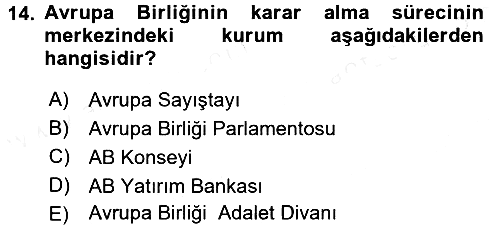 Uluslararası İlişkilere Giriş 2017-2018 Dönem Sonu Sınavı - 14. soru