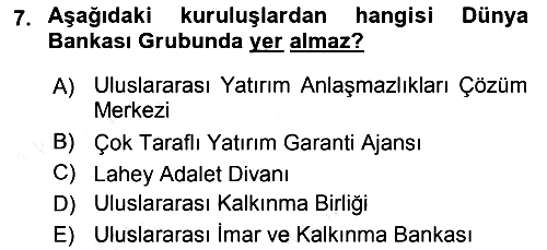 Uluslararası İlişkilere Giriş 2018-2019 Dönem Sonu Sınavı - 7. soru