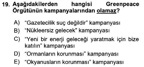 Uluslararası İlişkilere Giriş 2024-2025 Dönem Sonu Sınavı - 19. soru