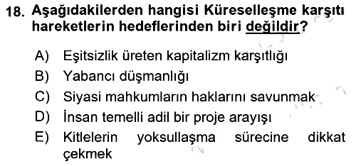 Uluslararası İlişkilere Giriş 2025-2026 Dönem Sonu Sınavı - 18. soru