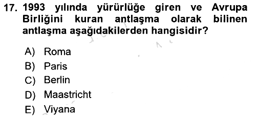 Uluslararası İlişkilere Giriş 2020-2021 Yaz Okulu Sınavı - 17. soru