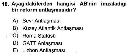 Uluslararası İlişkilere Giriş 2021-2022 Yaz Okulu Sınavı - 18. soru