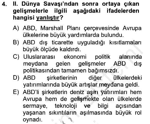 Uluslararası Politik Ekonomi 2012-2013 Ara Sınav - 4. soru