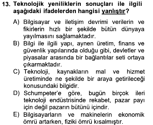 Uluslararası Politik Ekonomi 2012-2013 Ara Sınav - 13. soru