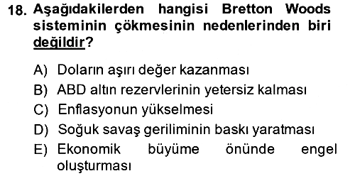 Uluslararası Politik Ekonomi 2014-2015 Ara Sınav - 18. soru