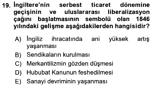 Uluslararası Politik Ekonomi 2015-2016 Ara Sınav - 19. soru