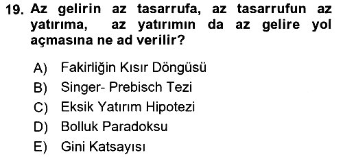 Uluslararası Politik Ekonomi 2017-2018 Ara Sınav - 19. soru