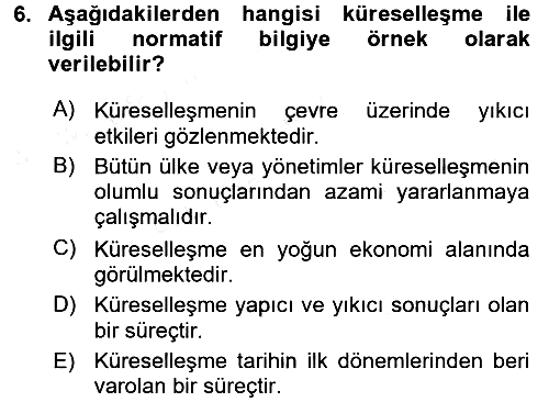 Uluslararası Politik Ekonomi 2018-2019 Ara Sınav - 6. soru