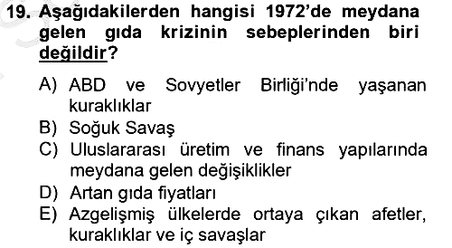 Uluslararası Politik Ekonomi 2012-2013 Dönem Sonu Sınavı - 19. soru