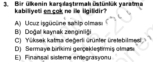 Uluslararası Politik Ekonomi 2013-2014 Dönem Sonu Sınavı - 3. soru