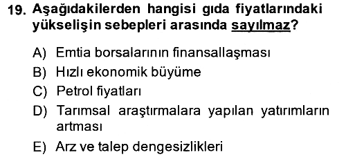 Uluslararası Politik Ekonomi 2013-2014 Dönem Sonu Sınavı - 19. soru