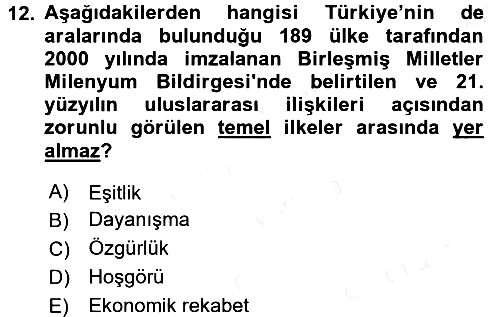 Uluslararası Politik Ekonomi 2017-2018 Dönem Sonu Sınavı - 12. soru