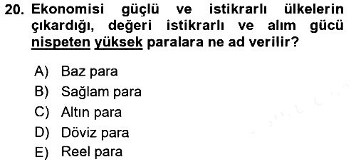 Uluslararası Politik Ekonomi 2018-2019 Dönem Sonu Sınavı - 20. soru