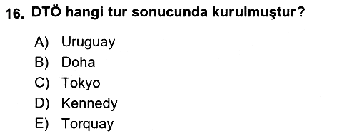 Uluslararası Politik Ekonomi 2024-2025 Dönem Sonu Sınavı - 16. soru