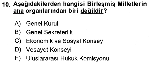 Uluslararası Politika 1 2017-2018 Ara Sınav - 10. soru