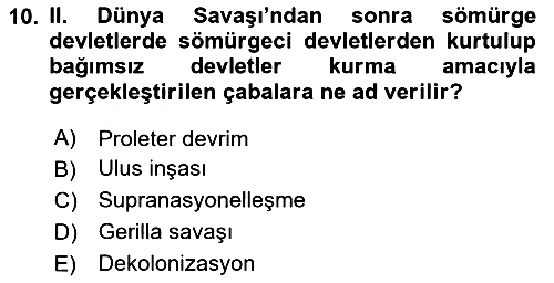 Uluslararası Politika 1 2025-2026 Ara Sınav - 10. soru
