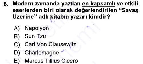 Uluslararası Politika 1 2015-2016 Dönem Sonu Sınavı - 8. soru