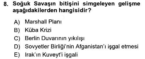 Uluslararası Politika 1 2017-2018 Dönem Sonu Sınavı - 8. soru