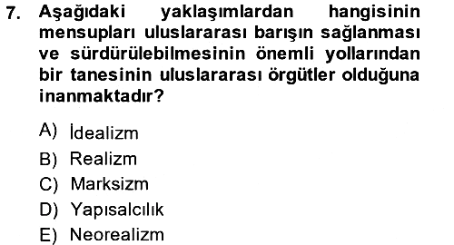 Uluslararası Politika 2 2013-2014 Ara Sınav - 7. soru