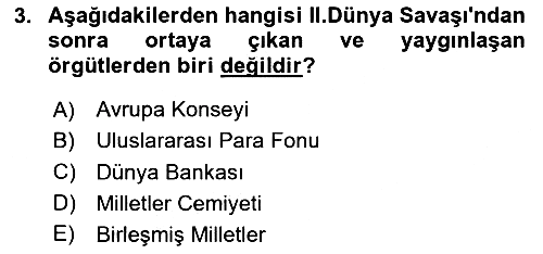 Uluslararası Politika 2 2024-2025 Ara Sınav - 3. soru